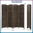 thumbnail image 7 of XF XINFENG Wood Room Dividers 4 Panel Folding Privacy Screen 6FT Tall Portable Wall Divider Partition Screen for Home Office, Brown, 7 of 7