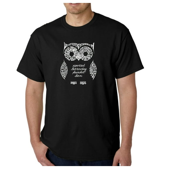 LA Pop Art Men's Word Art T-Shirt - Owl