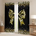 thumbnail image 2 of Castle Fairy Yellow Ribbon Bow Black Out Curtains,Leopard Curtains Pack of 2 (42x63 Each), 2 of 6