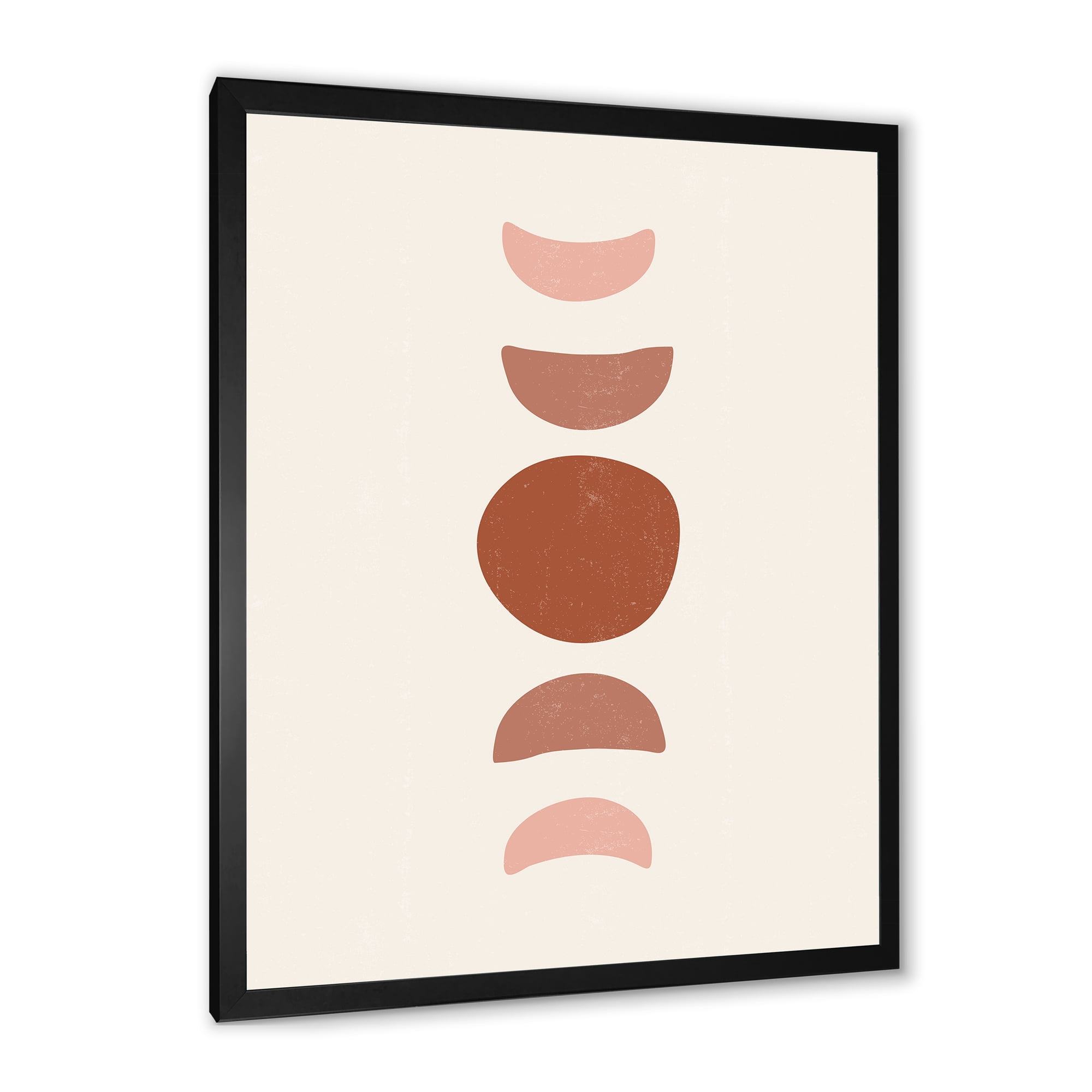 Designart 'Minimal Moon Phases On White' Modern Framed Art Print