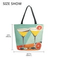 thumbnail image 5 of FORMRS Womens Canvas Tote Bag with Zipper Inner Pocket Shoulder Handbag, Green Glasses, 5 of 7