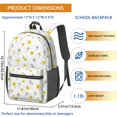 thumbnail image 3 of Sunflower and Flower White Pattern 17" Waterproof Oxford School Backpacks for Teens, S-Shape Padded Straps, for School, Travel, Hiking, Camping, 3 of 5