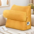 thumbnail image 6 of CJC Velvet Soft Triangular Wedge Pillow with Side Pocket, 3 in 1 Adjustable Bed Reading Pillow Bedrest Lumbar Neck Back Support Cushion, Yellow, 6 of 9