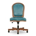 thumbnail image 2 of The Pioneer Woman Harper Wood Trim Office Chair, Turquoise Faux Leather, 2 of 11