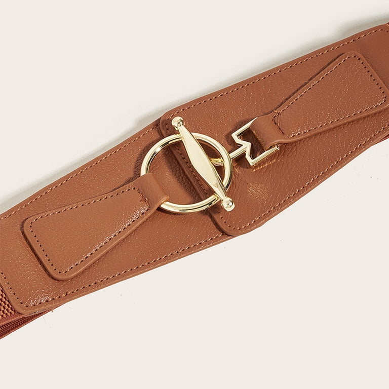 9459 Women Vintage Wide Elastic Thick Stretch Belt With Interlock Buckle Women main image 4