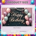 thumbnail image 2 of Pink Balloons Banner Gold Glitter Birthday Party Display Sparkling Stars Pink Curtain Party Backdrop for Birthday Party Indoor Decoration Photo Backdrop, 2 of 9