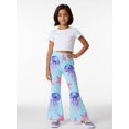 thumbnail image 3 of 5-6Y Girls Colored Flared Pants Digital Print Trousers Slim-Fit Wide Leg Flare for Spring Summer Autumn, 3 of 6