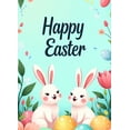 thumbnail image 4 of LUUFILx Easter Bunny Backdrop Banner Flower Eggs Decorations Spring Festival Celebration Party Supplies Floral Photography Props Background, 4 of 8