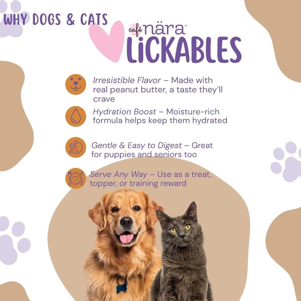 Café Nara Peanut Butter Flavored Lickable Treats for Dogs - Pack of 6