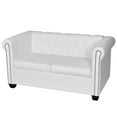 thumbnail image 1 of vidaXL Chesterfield 2-Seater Artificial Leather White, 1 of 4