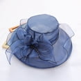 thumbnail image 2 of Meoldis Elegant Floral Derby Hat for Women – Light Blue Bonnet with Organza Accents, Tea Party & Easter Sunday Church Hat, Lolita Palace-Style Headpiece, 2 of 6