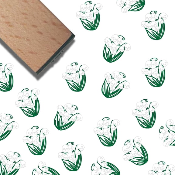 Small Rubber Stamp Wooden Rubber Stamps 1.6 Inch Vintage Crossbones Plant Wood Square Head Art Print Craft Stamp for DIY Scrapbooking Card Journal Diary Paper