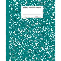 Young Dreamers Press Wide Ruled Marbled Composition Notebook, 75" x 925", Teal Marble, 100 Sheetss