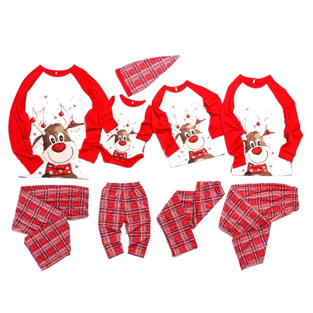 Conjunto de Ropa Familiar Navideña a Juego Pijamas a Cuadros de Reno para,6 años XBTCLXEBCO GL017-QZ14217A19