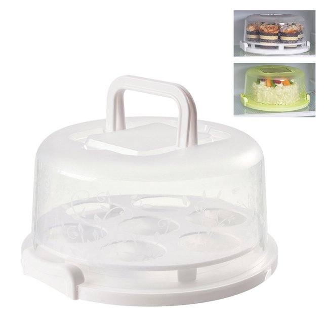 Cake Holder Portable Plastic Cake Keeper Cake Container Cake Storage Fit 7 in Cake Serve Dessert Serving Platter with Handle Cupcake Holder Pies Round Cake Carrier Holder