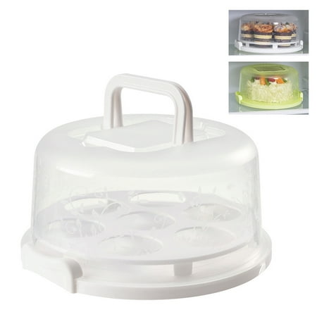 

Cake Carrier Cover Cake Stand with Lid Dessert Serving Platter with Handle Cupcake Holder Pies Display with Base