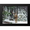 thumbnail image 2 of Reames, Teri 24x18 Black Modern Framed Museum Art Print Titled - Snow Storm And The Buck Deer, 2 of 5