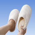 thumbnail image 5 of Iyufng Womens Winter Ribbed Closed Toe Slippers Soft Fleece Lined Warm Slip on Indoor House Shoes, 5 of 5