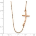 thumbnail image 4 of 14K Rose Gold Large Sideways Curved Cross Necklace (19 X 1) Made In United States sf2085-19, 4 of 6