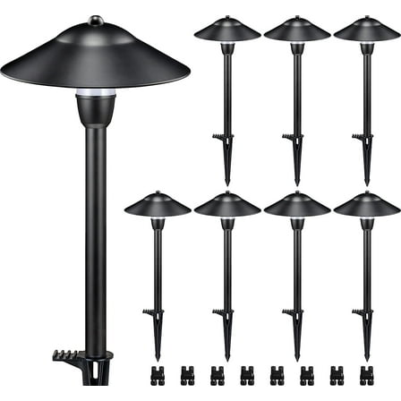 SUNVIE LED Low Voltage Landscape Lighting Pathway 3W 12-24V Lighting 3000K for Walkway, 8 Pack