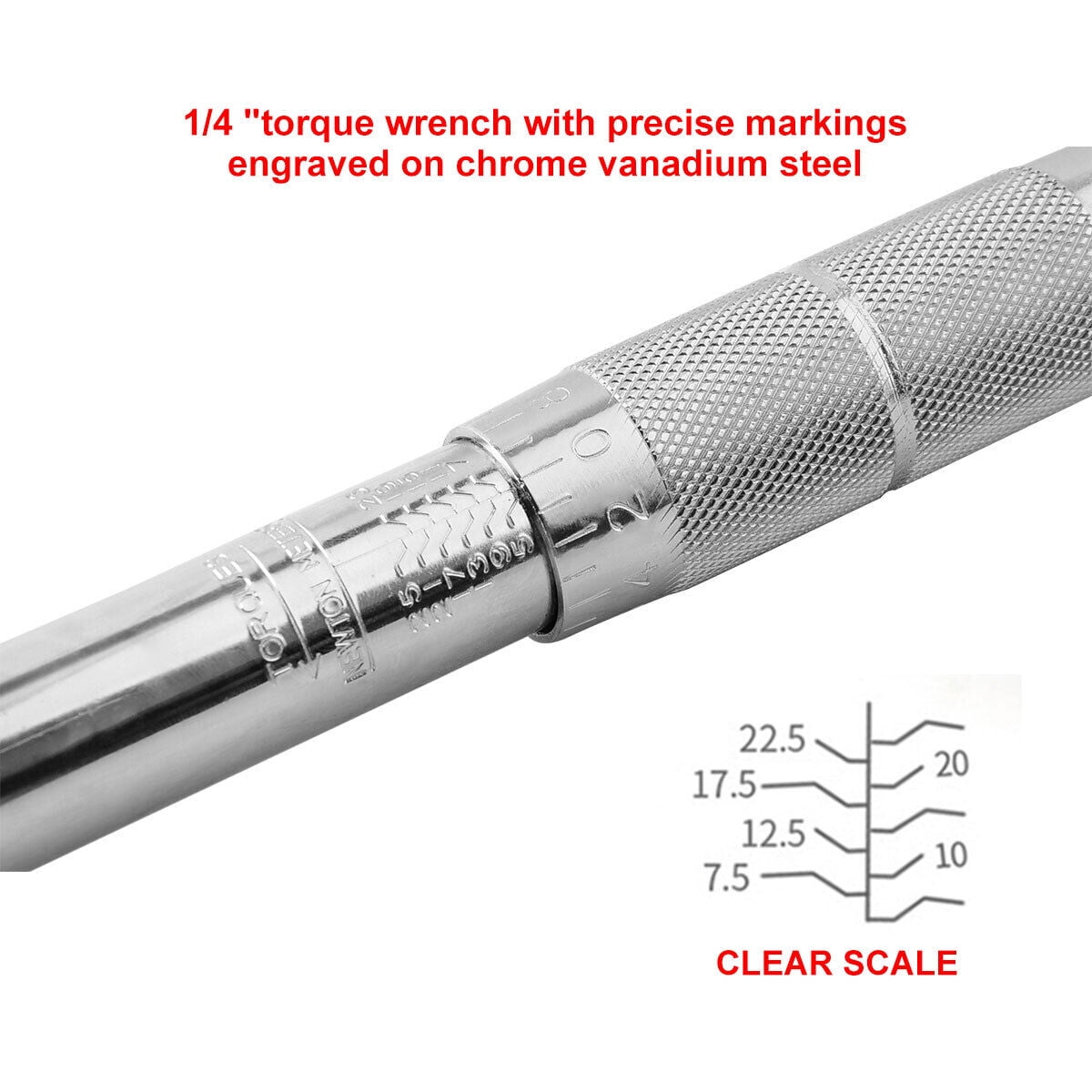 Adjustable Torque Wrench 5-25Nm 1/4" Square Drive Click Hand Ratchet Spanner Tool for Bike Car