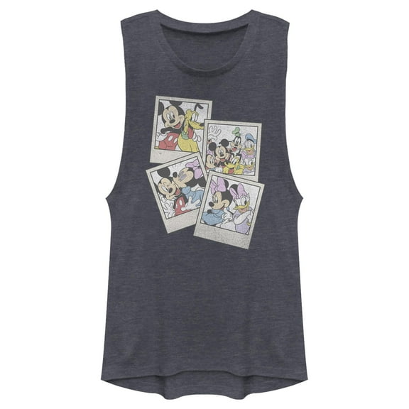 Junior's Mickey & Friends Distressed Portraits Festival Muscle Graphic T-Shirt
