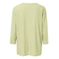 thumbnail image 4 of Ehtmsak Plus Size 3/4 Sleeve Tshirt Sunflowers Lightweight Blouses Elbow Crewneck Sweatshirts Summer Plus Size Tunic Tops for Leggings Beige L, 4 of 4