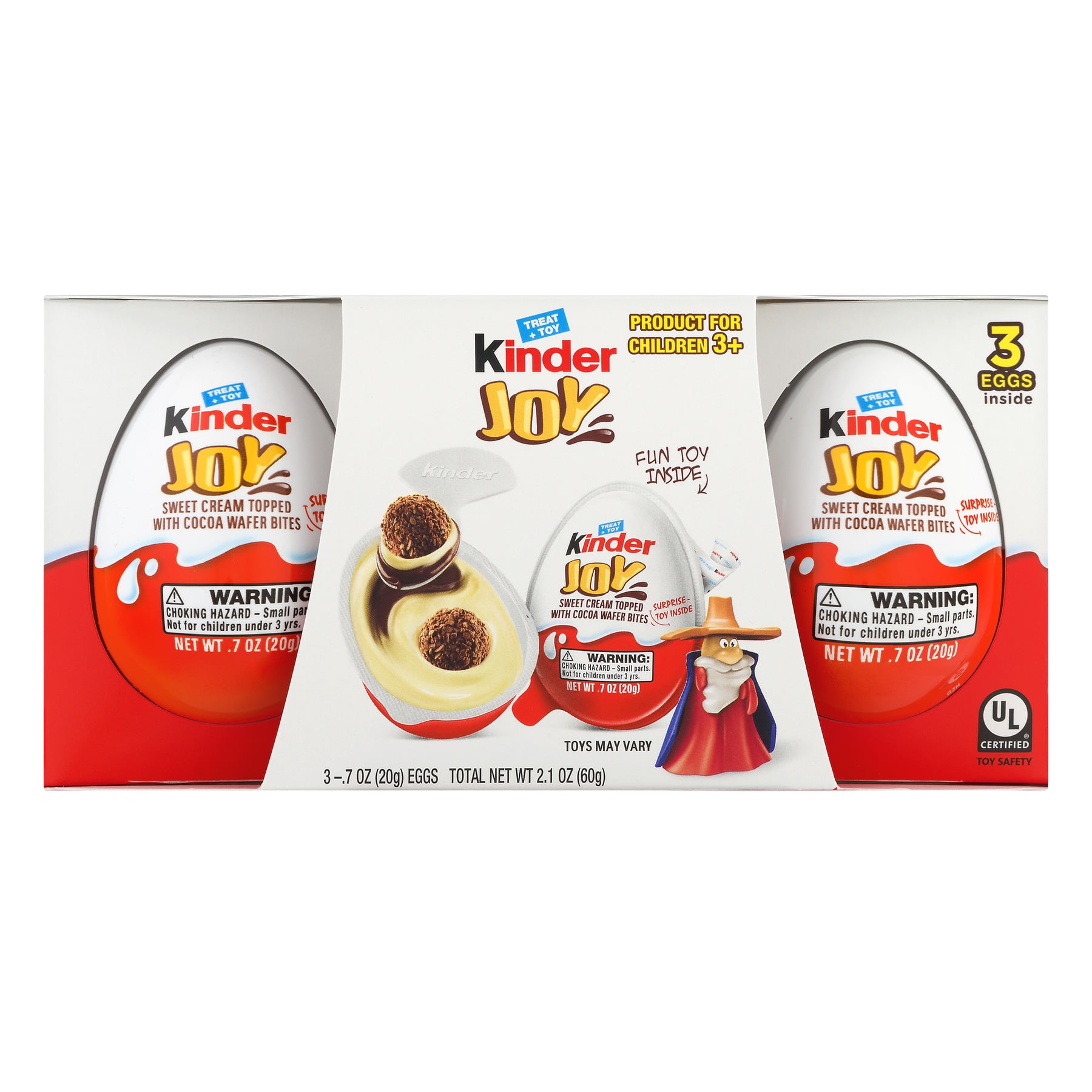 Kinder JOY Eggs, 3 Count, Individually Wrapped Chocolate Candy Eggs