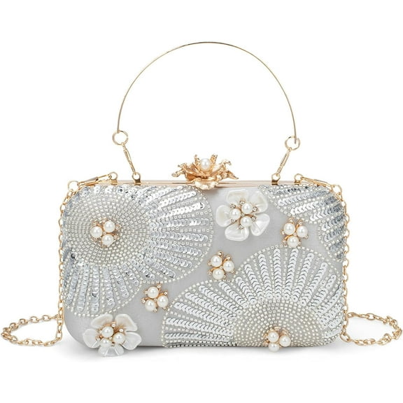 Evening Bag Clutch Purses for Women Beaded Sequin Peacock Party Handbag Wedding Purse