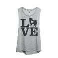 thumbnail image 1 of Thread Tank Love Pug Women's Fashion Sleeveless Muscle Tank Top Sport Grey Large, 1 of 4