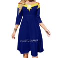 thumbnail image 1 of Nuevo vestido elegante dulce Carol para mujer, vestido coreano Kawaii con cuello cuadrado, estrella dorada, ciencia ficción, superhéroe Syfy, 1 of 6