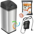 thumbnail image 1 of iTouchless Automatic Trash Can, 20 Premium Bags Included, Odor Control System, Big Lid Opening Sensor Touchless Kitchen Garbage Bin, 13 Gallon, Stainless Steel with AC Adapter, 1 of 2
