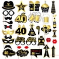 thumbnail image 3 of 34 piezas de accesorios fotográficos portátiles de oro negro para cumpleaños de 18 a 60 años, suministros de decoración para fiestas navideñas, 3 of 5