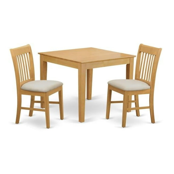 Dining Room Table & 2 Dinette Chairs, Oak