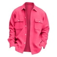 thumbnail image 5 of LISTHA Men's Casual Flap Pocket Button Front Long Sleeve Jackets Hot Pink M, 5 of 5