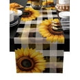 thumbnail image 2 of Yellow Sunflower Cotton Linen Table Runner 13 x 70 inch White Black Checkered Retro Art Non-slip Rectangular Dining Table Decor for Wedding Party Holiday Dinner, 2 of 8