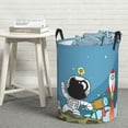 thumbnail image 3 of DouZhe Waterproof Collapsible Large Laundry Baskets, Spaceman Rocket Moon Spaceship Prints Circular Hamper with Handles, 3 of 7