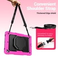 thumbnail image 5 of for iPad 6th/5th Generation Case 9.7 inch 2018/2017, 360 Rotating Shockproof Cover with Stand, Handle, Shoulder Strap, Rose, 5 of 7