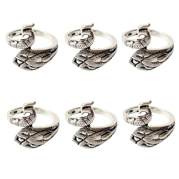 Xihbxyly Bucles de Crochet, Anillos Vintage de Cobre Plateado, Guía Fácil para Tejer, Tejido y Crochet Más Rápidos, Cómodos de Usar, Juego de 8 Piezas, Tensión Constante Del Hilo.