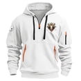 thumbnail image 2 of Jinhomg Men's Tactical Cargo Hoodie Big and Tall Comfy Quarter Zip Sweatshirts Casual Loose Multi-Pocket Athletic Hooded Pullover Clearance Items for Women White XL, 2 of 5