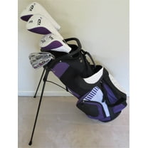 Womens Golf Set Complete Driver, Fairway Wood, Hybrid, Irons Putter & Stand Bag Purple Color Ladies Right Handed