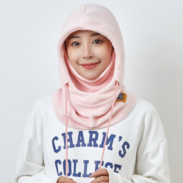 Gorro de invierno a prueba de viento para hombre y mujer, máscara para montar al aire libre, protección para el cuello, protección contra el frío, gorro cálido con forro polar integrado y protección