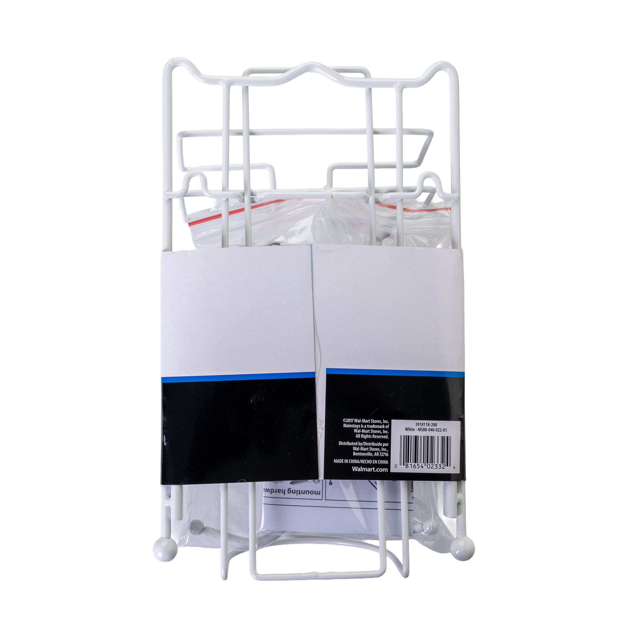 Mainstays Over‑the‑Door Iron & Ironing Board Holder – Space‑Saving Steel Storage Rack, White