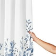 thumbnail image 5 of Stall Shower Curtain 36 x 72 Inch, Small Floral Leaves for Bathroom with Hooks, Blue Waterproof Textured Bath Shower Curtain Set for Hotel Home RV - 36 x 72 Inch, 5 of 6