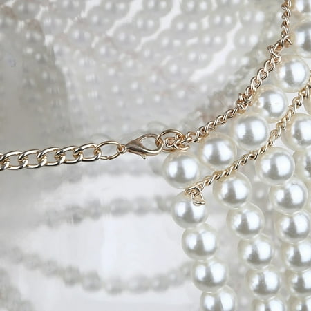 DFDIEJZ Stunning and elegant pearl-adorned adjustable bra chain for fashion-forward ladies. Versatile body chains for accessorizing wedding dresses necklaces and shoulder jewelry. Sexy