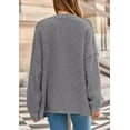 thumbnail image 5 of PRETTYGARDEN Fall Chunky Cardigan Sweaters for Women Button Long Lantern Sleeve Knit Oversized Sweater Coats with Pocket, 5 of 10