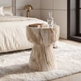 thumbnail image 2 of Dayalane Round Faux Stone Side Table, 15.5" Modern Hourglass End Table Indoor Outdoor, Brown Amber Look Accent Drink Stool for Living Room Patio, Fully Assembled, 2 of 11