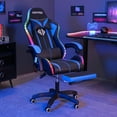thumbnail image 3 of Hoffree Gaming Chair with Bluetooth Speakers and Footrest Massage Office Chair with LED Lights Ergonomic Game Chair High Back with Lumbar Support and Headrest Adjustable Swivel for Adults 300lb, 3 of 11