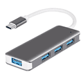 thumbnail image 1 of Concentrador USB 3.0 Concentrador USB de aluminio delgado y liviano de 4 puertos para MacBook Air, Mac Pro/Mini, Microsoft y otros dispositivos USB Zhivalor 2033503-3, 1 of 4