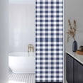 thumbnail image 3 of Navy Blue White Plaid Window Privacy Film, Farmhouse Checkered Buffalo Static Cling UV Sun Blocking Heat Control Window Tint Day and Night, Non-Adhesive One Way Windows Privacy Cover 17.7''x78.7'', 3 of 7